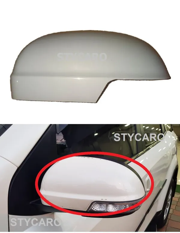 Xuv_500_Orvm_Left_Passenger_Side_Mirror_Cover_With_Indicator_Cut_Wht