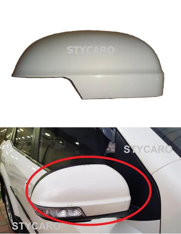 Xuv_500_Orvm_Right_Driver_Side_Mirror_Cover_With_Indicator_Cut_Wht