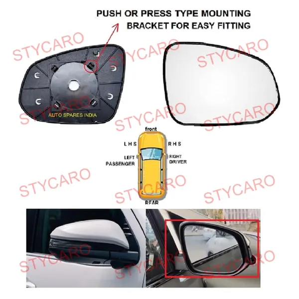 Fortuner_2nd_Gen_Orvm_Right_Driver_Side_Mirror_Glass_With_Sub_Plate