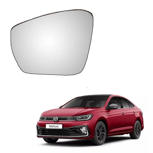 Vw_Virtus_Orvm_Left_Passenger_Side_Mirror_Glass_With_Sub_Plate