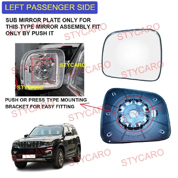 Scorpio_N_Orvm_Left_Passenger_Side_Mirror_Glass_With_Sub_Plate