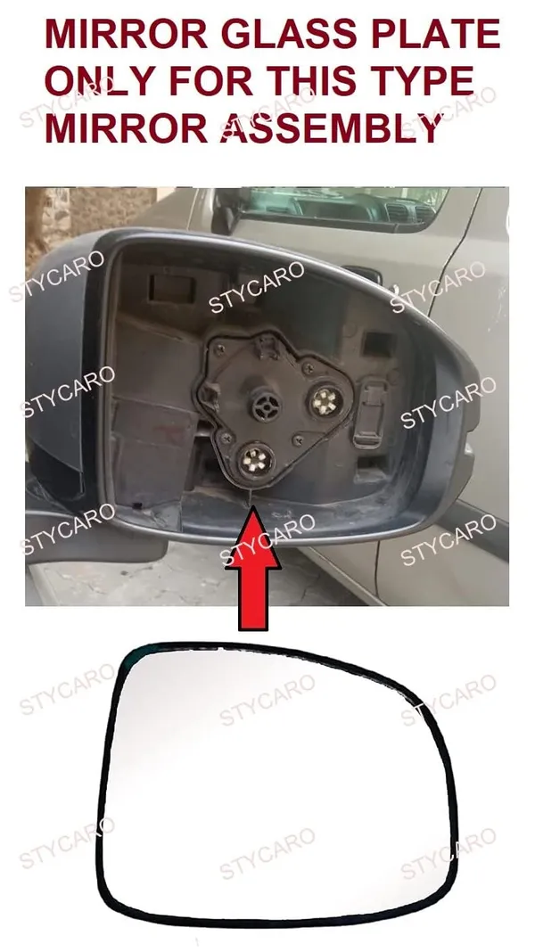 Amaze_Vx_Orvm_Right_Driver_Side_Mirror_Glass_With_Sub_Plate