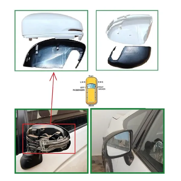 Cs_Wrv_1st_Gen_Orvm_Left_Passenger_Side_Mirror_Cover_With_Indicator_Cut_Wht