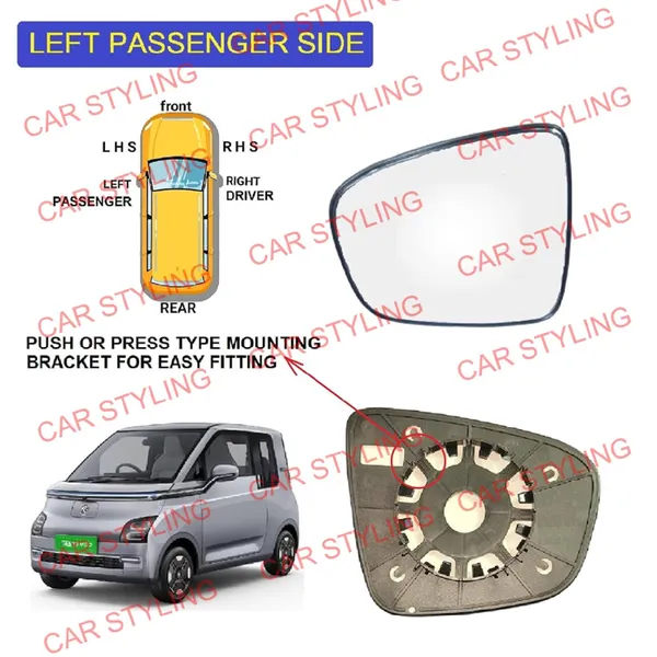 Mg_Comet_Orvm_Left_Passenger_Side_Mirror_Glass_With_Sub_Plate