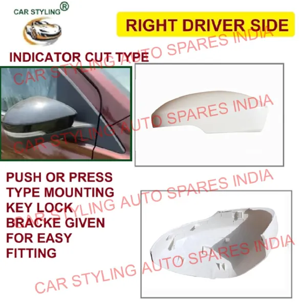 Cs_Tata_Bolt_Orvm_Right_Driver_Side_Mirror_Cover_With_Indicator_Cut_Wht