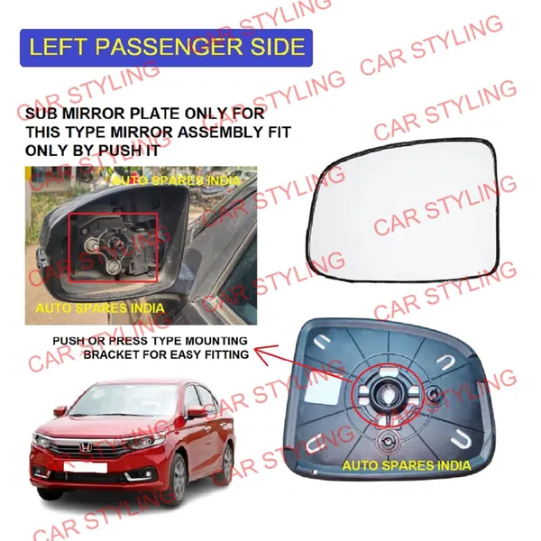 Left_Passenger_Side_View_Mirror_Glass_Plate_Tukdi_For_Handa_Amaze_Model_Year_2018_2024