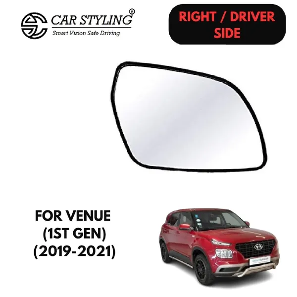 Product_Summary_Car_Styling_Orvm_Right_Driver_Side_Convex_Mirror_Glass_Sub_Mirror_Plate_Compatible_With_Venue_2019_2021_Model_Non_Heated_Easy_Fit_Replacement_Clear_Wide_Angle_View