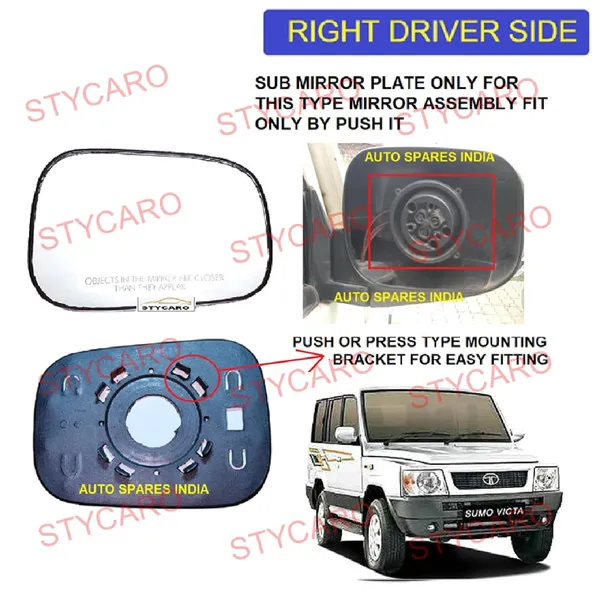 Ovrm_Right_Driver_Side_Sub_Mirror_Glass_Plate_Compatible_With_Tata_Sumo_Victa_2004_2011_Model