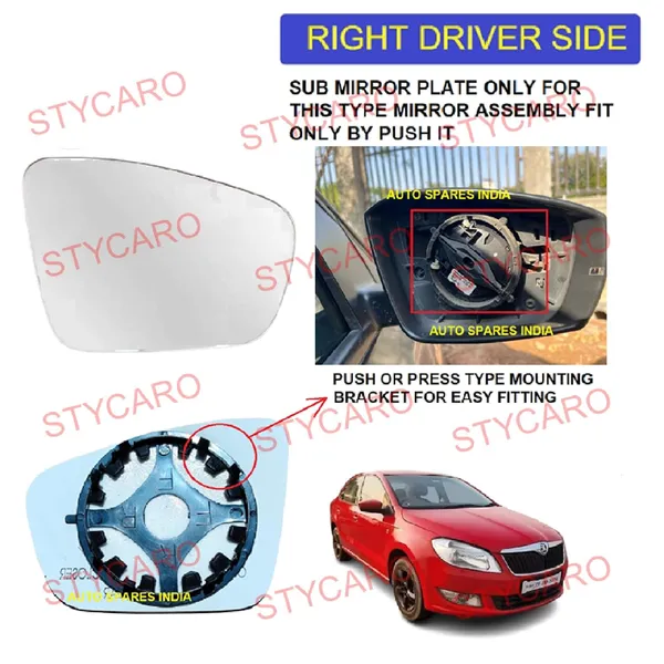 Rapid_2nd_Gen_Size_2_Orvm_Right_Driver_Side_Mirror_Glass_With_Sub_Plate