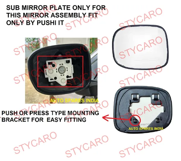 Amaze_1st_Gen_Size_2_Orvm_Left_Passenger_Side_Mirror_Glass_With_Sub_Plate