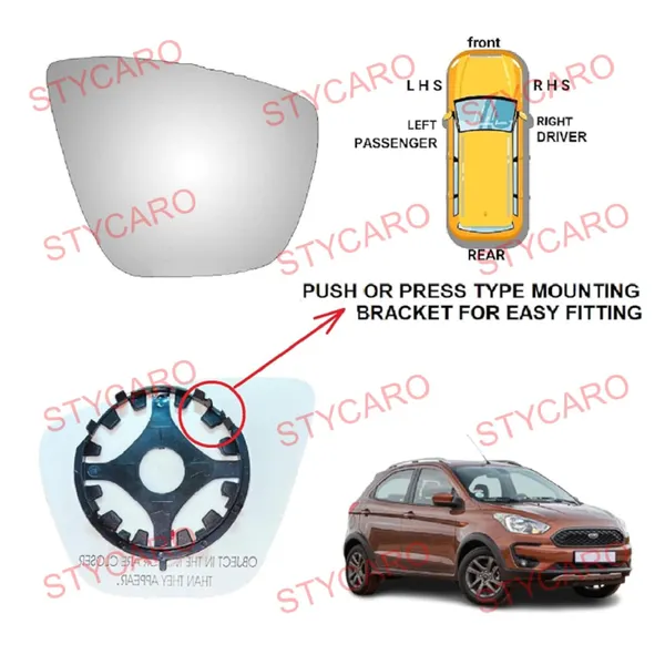 Ford_Freestyle_Orvm_Right_Driver_Side_Mirror_Glass_With_Sub_Plate
