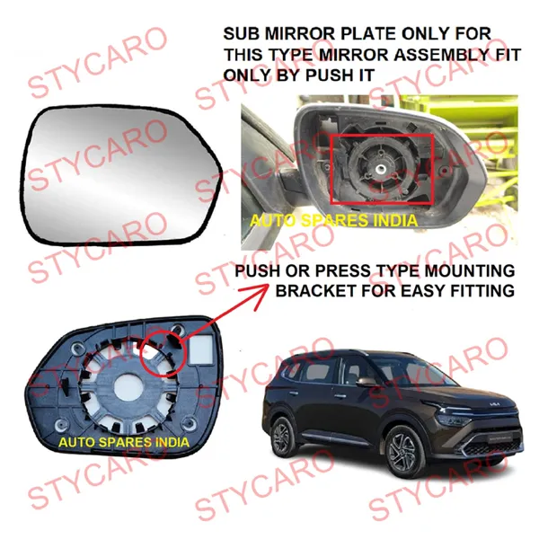 Kia_Carens_Orvm_Right_Driver_Side_Mirror_Glass_With_Sub_Plate