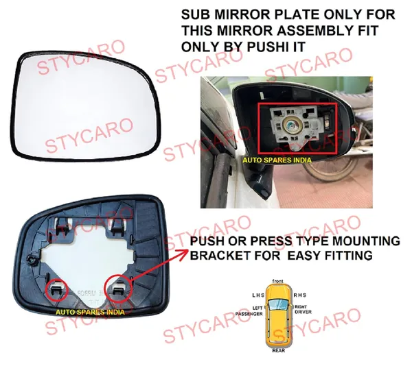 Jazz_2nd_Gen_Size_3_Orvm_Right_Driver_Side_Mirror_Glass_With_Sub_Plate