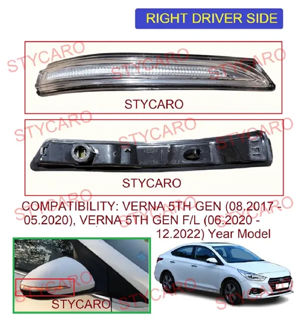 Hyn_Verna_5th_Gen_Orvm_Right_Driver_Side_Mirror_Indicator_Light