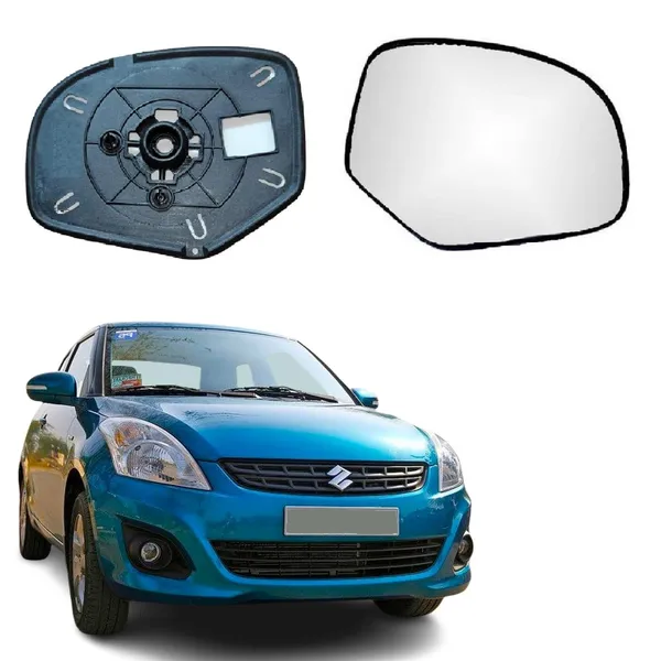 Swift_Dzire_Size_2_Orvm_Right_Driver_Side_Mirror_Glass_With_Sub_Plate