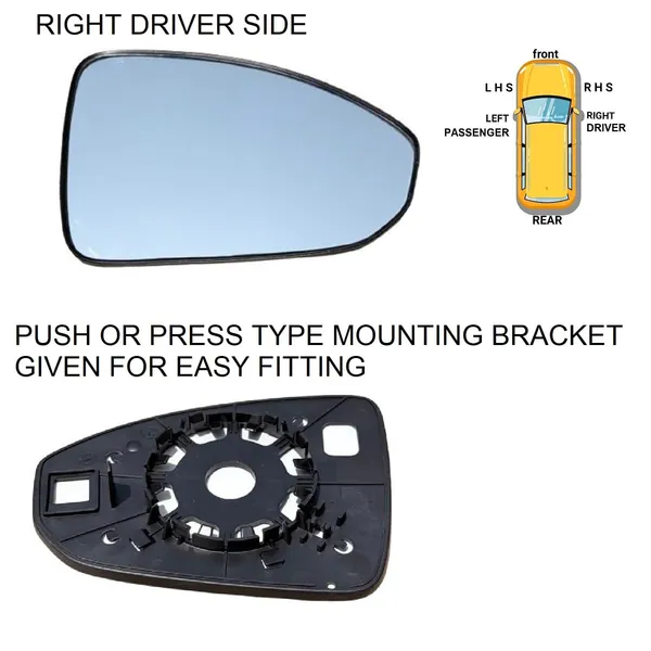 Mg_Windsor_Ev_Orvm_Right_Driver_Side_Mirror_Glass_With_Sub_Plate