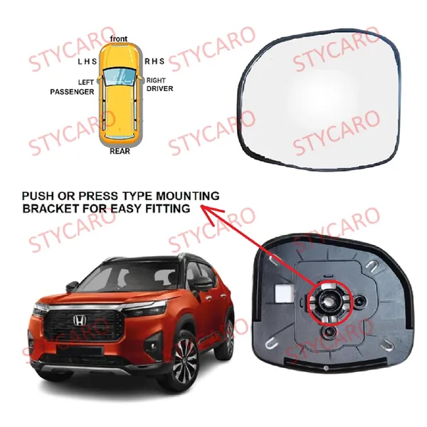 Handa_Elevate_Orvm_Left_Passenger_Side_Mirror_Glass_With_Sub_Plate