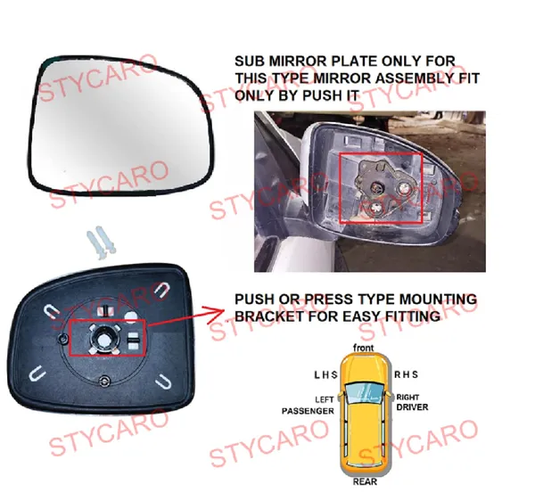 Jazz_2nd_Gen_Size_2_Orvm_Right_Driver_Side_Mirror_Glass_With_Sub_Plate