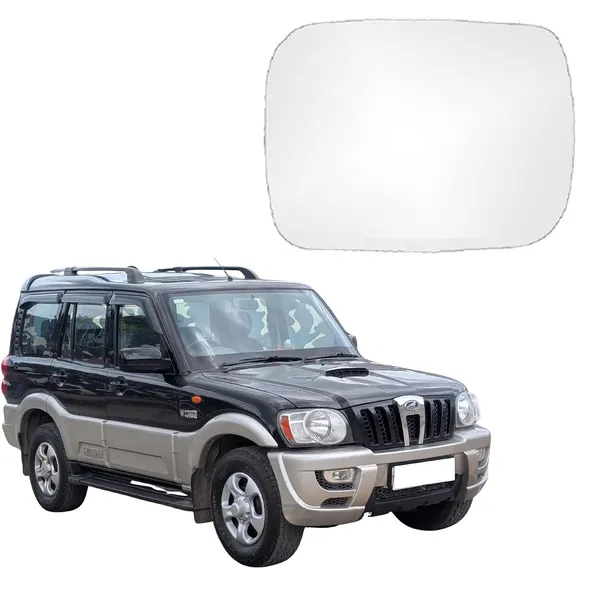 Scorpio_1st_Gen_Orvm_Right_Driver_Side_View_Mirror_Glass_With_Sub_Plate