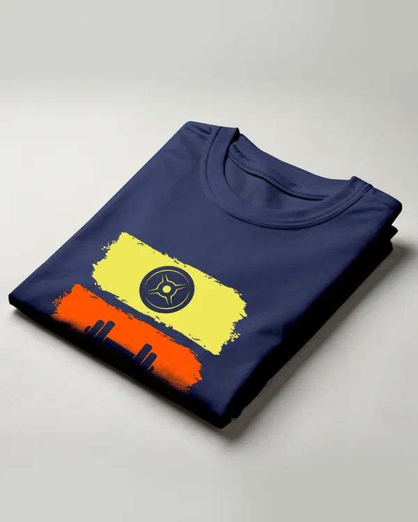 Navy_Graphic_Round_Neck_T-Shirt_For_Unisex