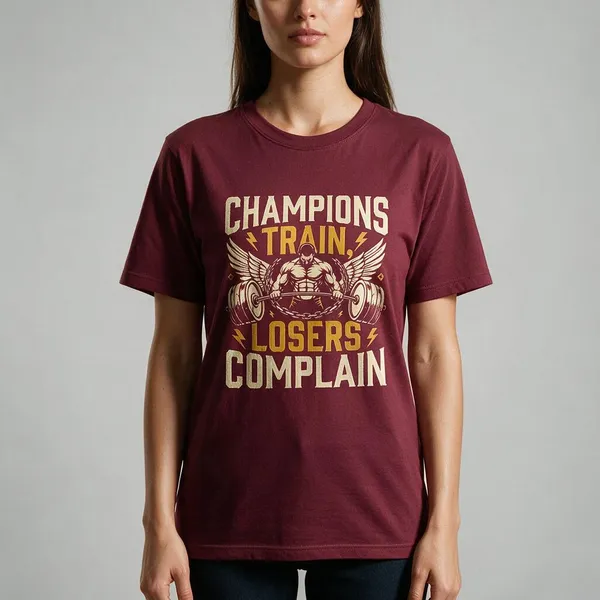 Maroon_Graphic_Round_Neck_T-Shirt_For_Unisex