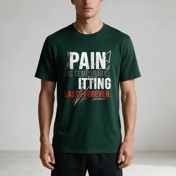 Dark_Green_Graphic_Relaxed_Fit_Crew_Neck_T-Shirt_For_Unisex