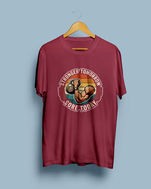 Maroon_Graphic_Print_Regular_Fit_Round_Neck_T-Shirt_For_Unisex