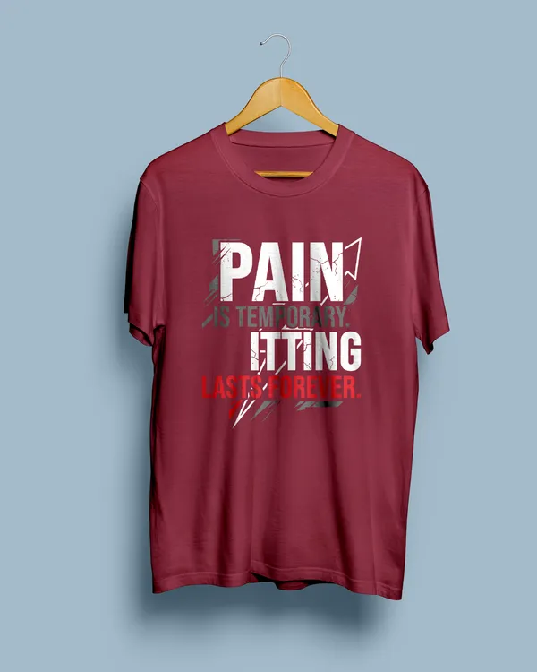 Maroon_Graphic_Round_Neck_T-Shirt_For_Unisex