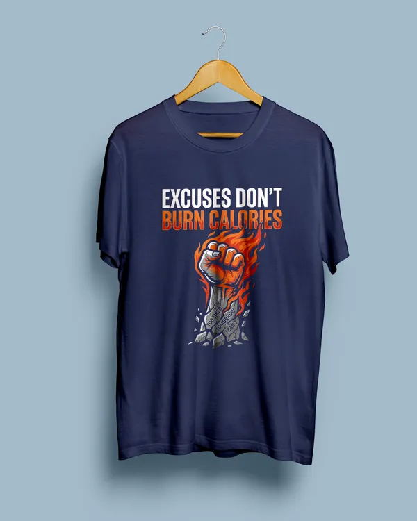 Navy_Graphic_Crew_Neck_T-Shirt_For_Unisex