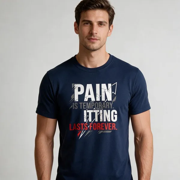 Navy_Graphic_Round_Neck_T-Shirt_For_Unisex