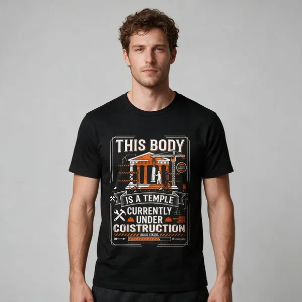 Black_Graphic_Round_Neck_T-Shirt_For_Unisex