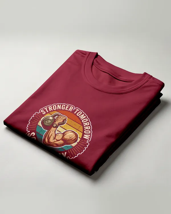 Maroon_Graphic_Print_Regular_Fit_Round_Neck_T-Shirt_For_Unisex