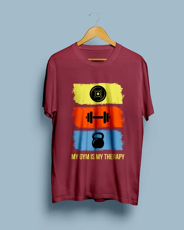 Maroon_Graphic_Relaxed_Fit_Round_Neck_T-Shirt_For_Unisex