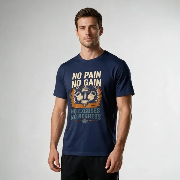 Navy_Graphic_Round_Neck_T-Shirt_For_Unisex
