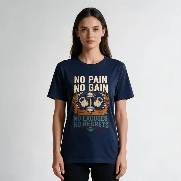 Navy_Graphic_Round_Neck_T-Shirt_For_Unisex