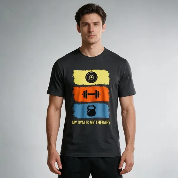 Black_Graphic_Print_Crew_Neck_Relaxed_Fit_T-Shirt_For_Unisex