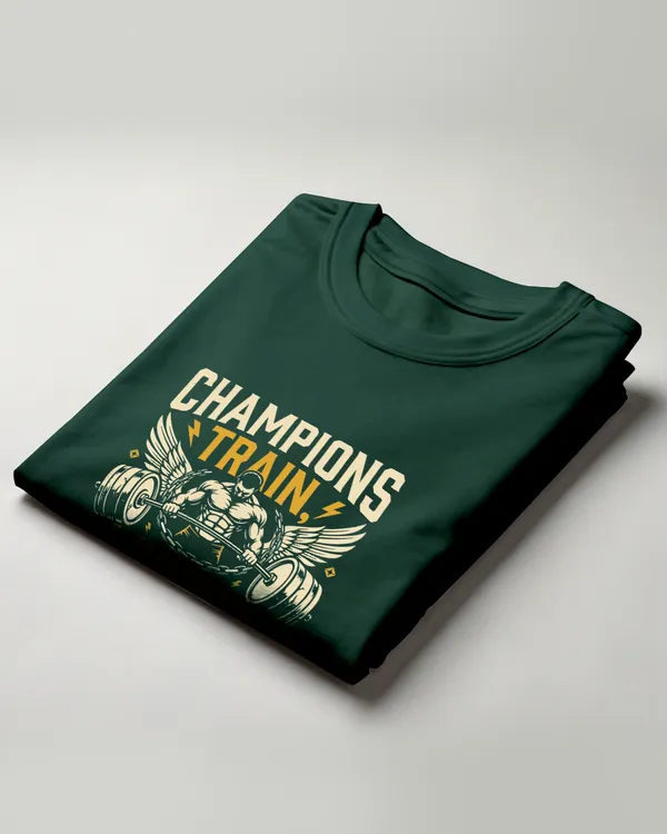 Dark_Green_Graphic_Print_Round_Neck_T-Shirt_For_Unisex