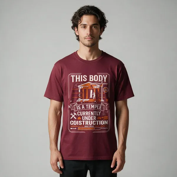 Maroon_Graphic_Print_Relaxed_Fit_Crew_Neck_T-Shirt_For_Unisex