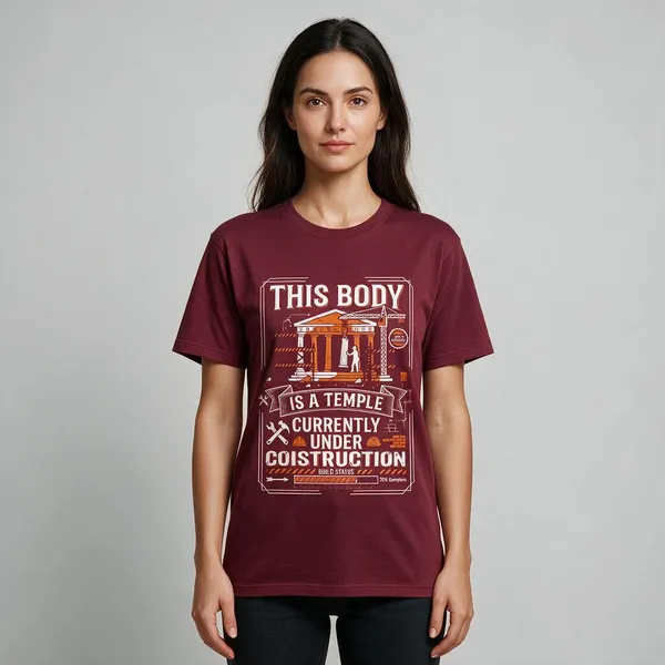 Maroon_Graphic_Print_Relaxed_Fit_Crew_Neck_T-Shirt_For_Unisex