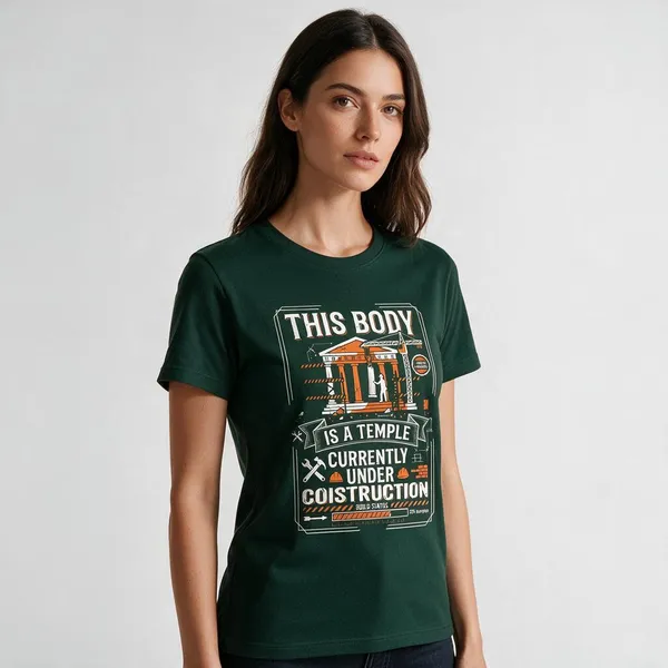 Green_Graphic_Print_Crew_Neck_T-Shirt_For_Unisex