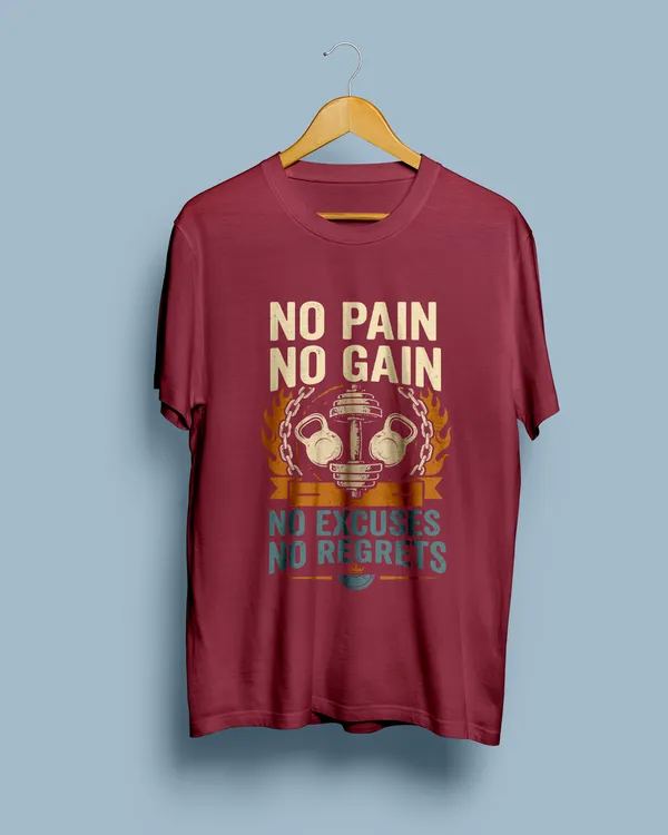 Maroon_Graphic_Crew_Neck_T-Shirt_For_Unisex