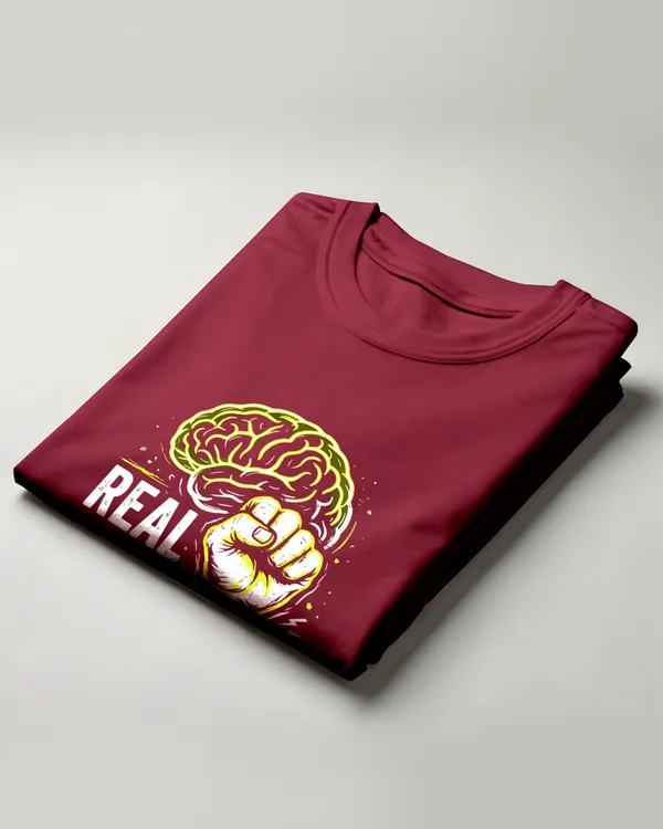 Maroon_Graphic_Crew_Neck_T-Shirt_For_Unisex