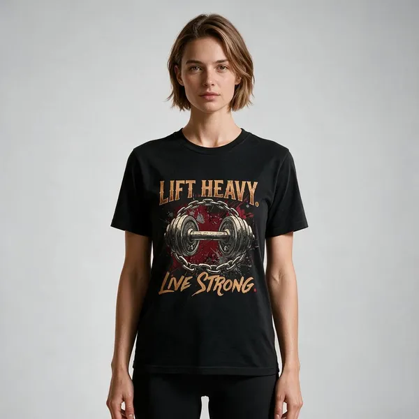 Black_Graphic_Round_Neck_T-Shirt_For_Unisex