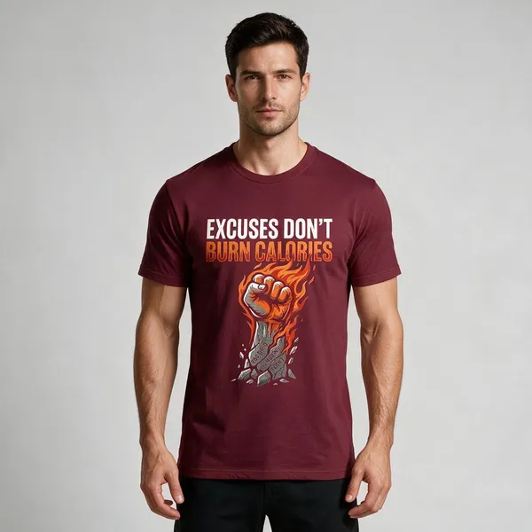 Maroon_Graphic_Round_Neck_T-Shirt_For_Unisex