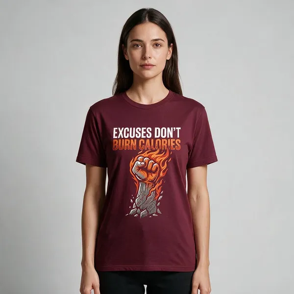 Maroon_Graphic_Round_Neck_T-Shirt_For_Unisex