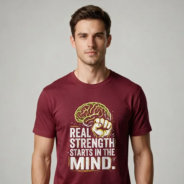 Maroon_Graphic_Crew_Neck_T-Shirt_For_Unisex
