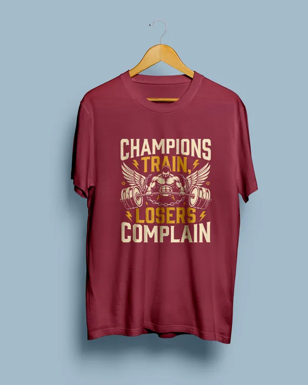 Maroon_Graphic_Print_Round_Neck_T-Shirt_For_Unisex