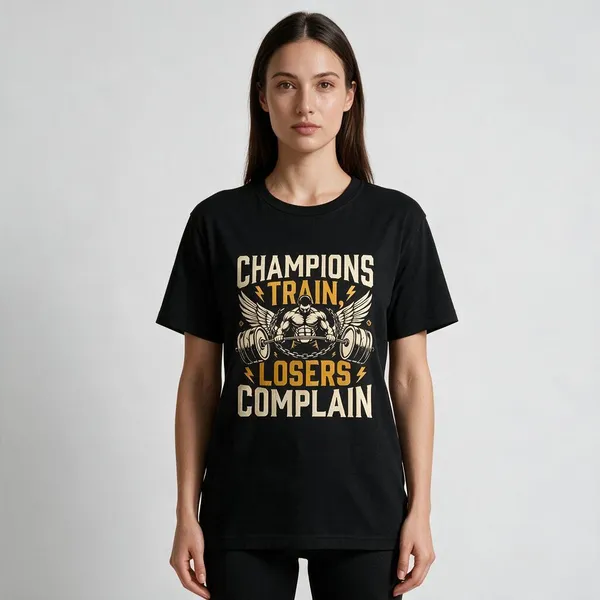 Black_Graphic_Round_Neck_T-Shirt_For_Unisex