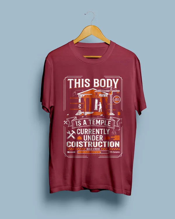 Maroon_Graphic_Print_Crew_Neck_T-Shirt_For_Unisex