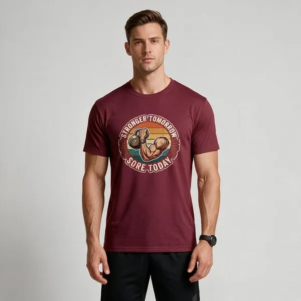 Maroon_Graphic_Print_Regular_Fit_Round_Neck_T-Shirt_For_Unisex